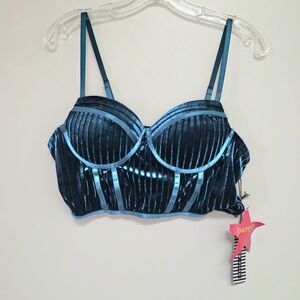 Blue Velvet Women's Corset Bralette Size XL